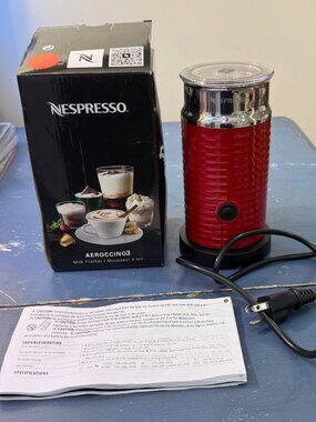 Nespresso Aeroccino3 Milk Frother Red